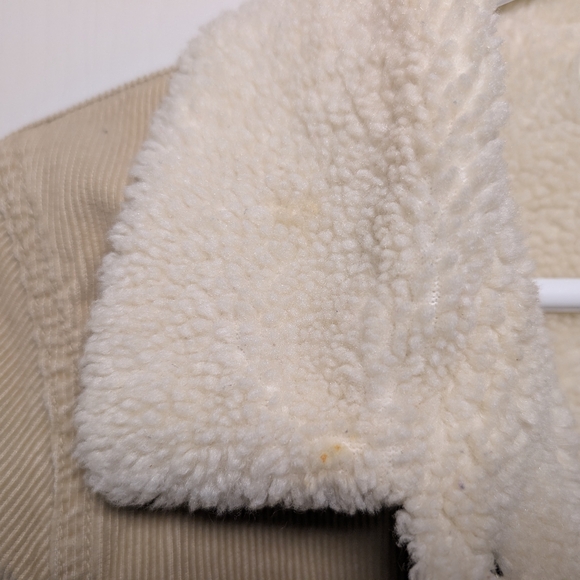 Abercrombie & Fitch Corduroy Sherpa Collar Trucker Jacket Size M Beige Boho Y2K - Picture 6 of 8
